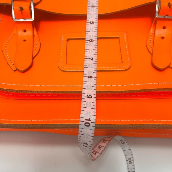THE CAMBRIDGE SATCHEL COMPANY Neon Leather Backpack in Orange - Picture 13 of 14